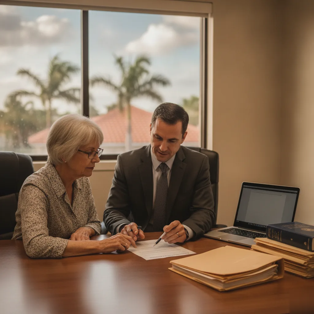 Estate planning attorney reviewing a will document in Windermere