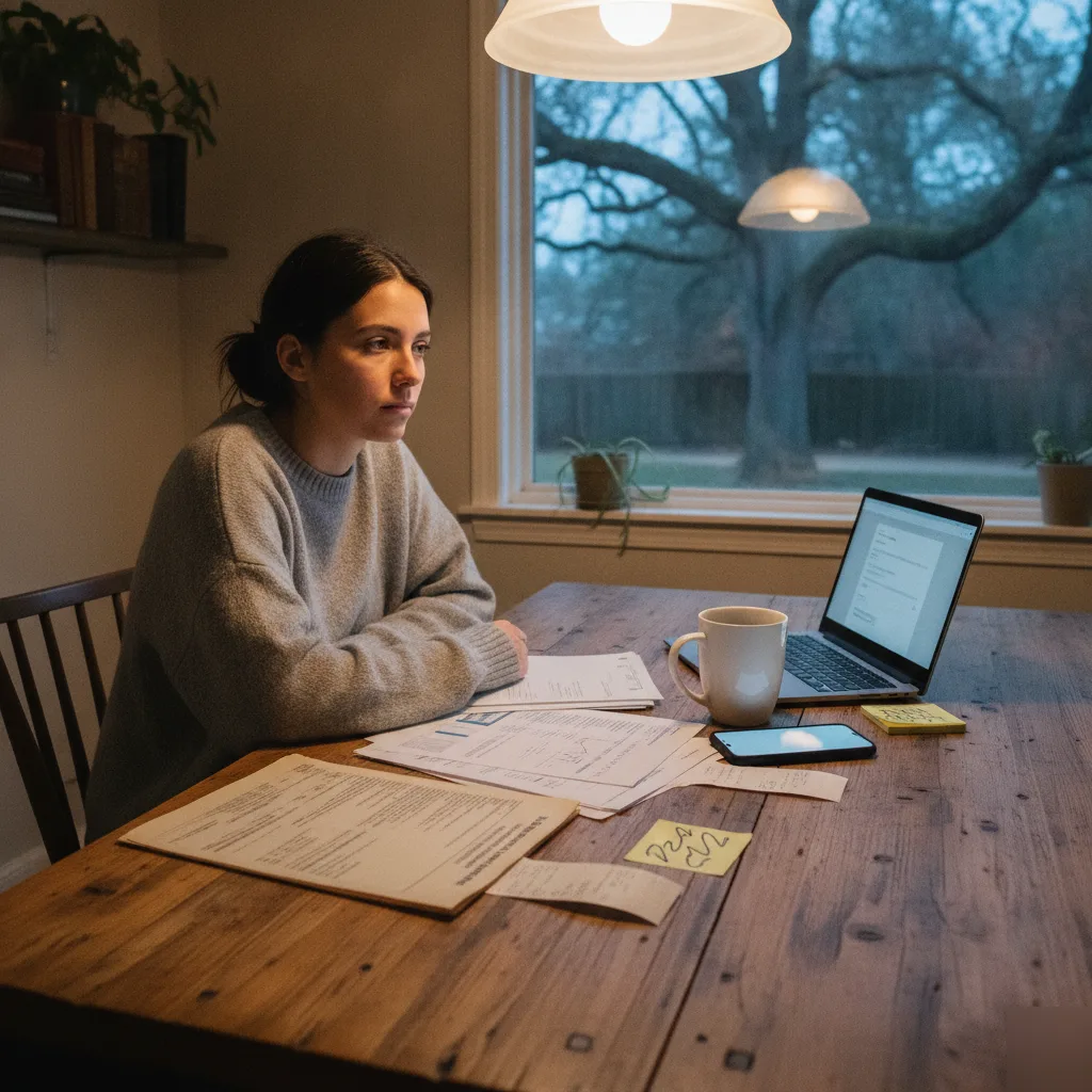 Reviewing out-of-state power of attorney paperwork at home in Windermere