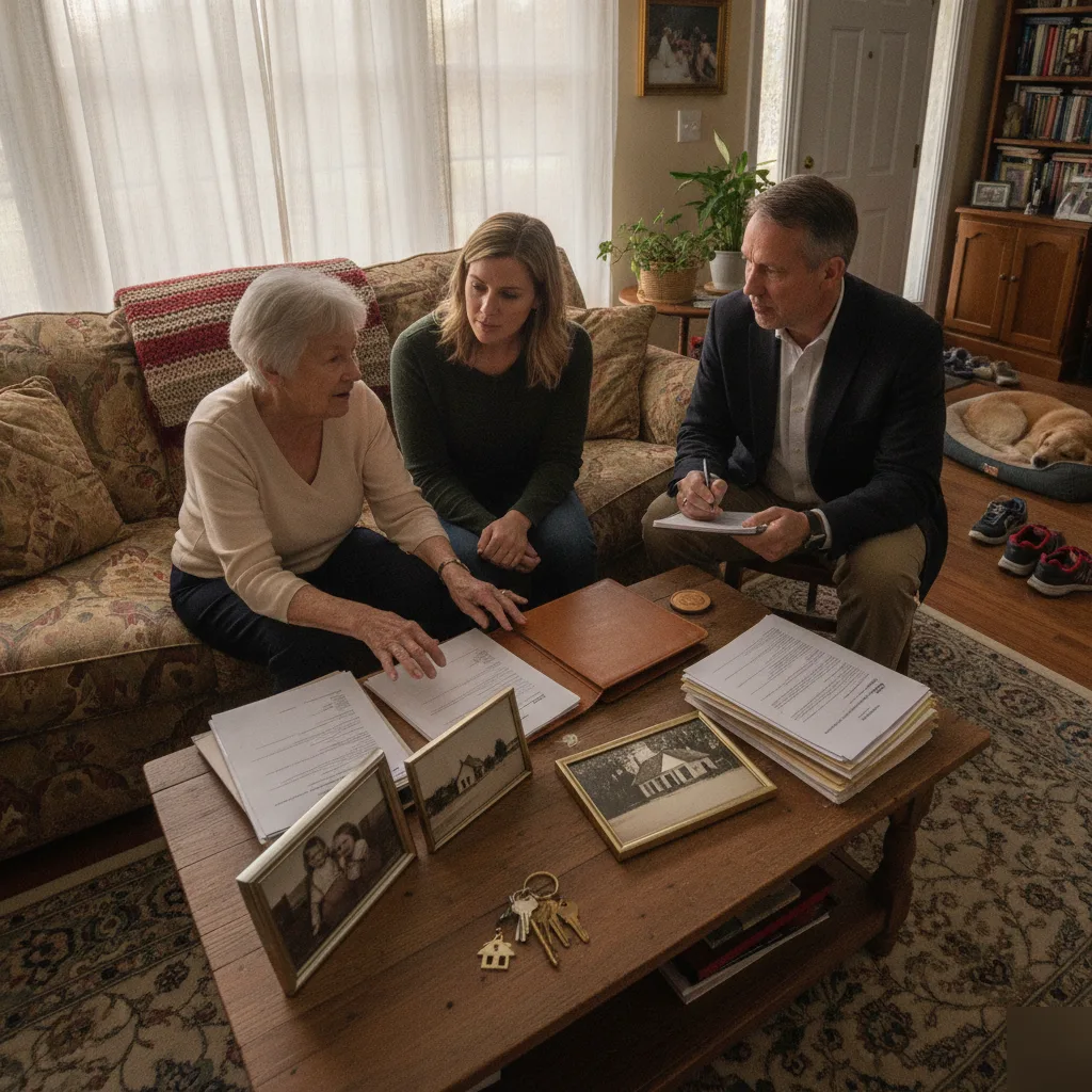 Family discussing their home and estate plan in Windermere